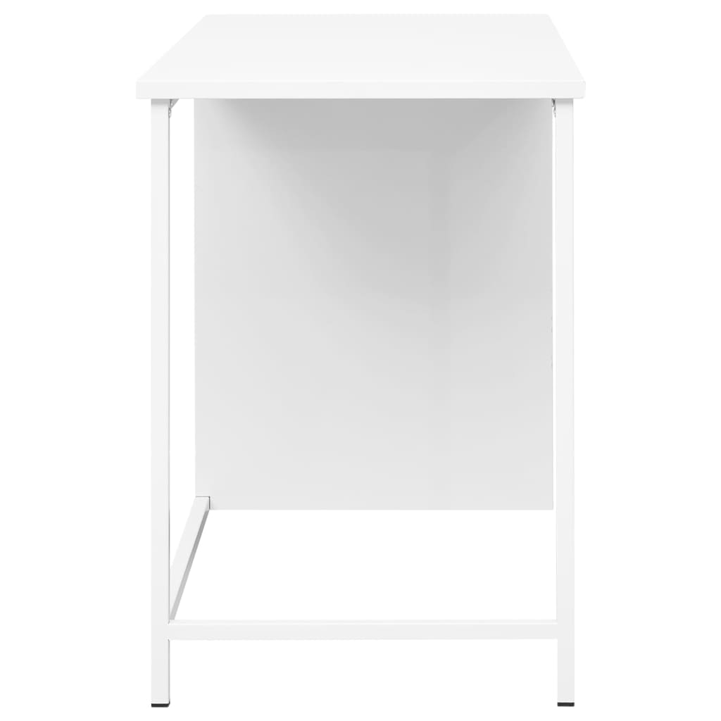 vidaXL Industriálny stôl so zásuvkami biely 105x52x75 cm oceľ