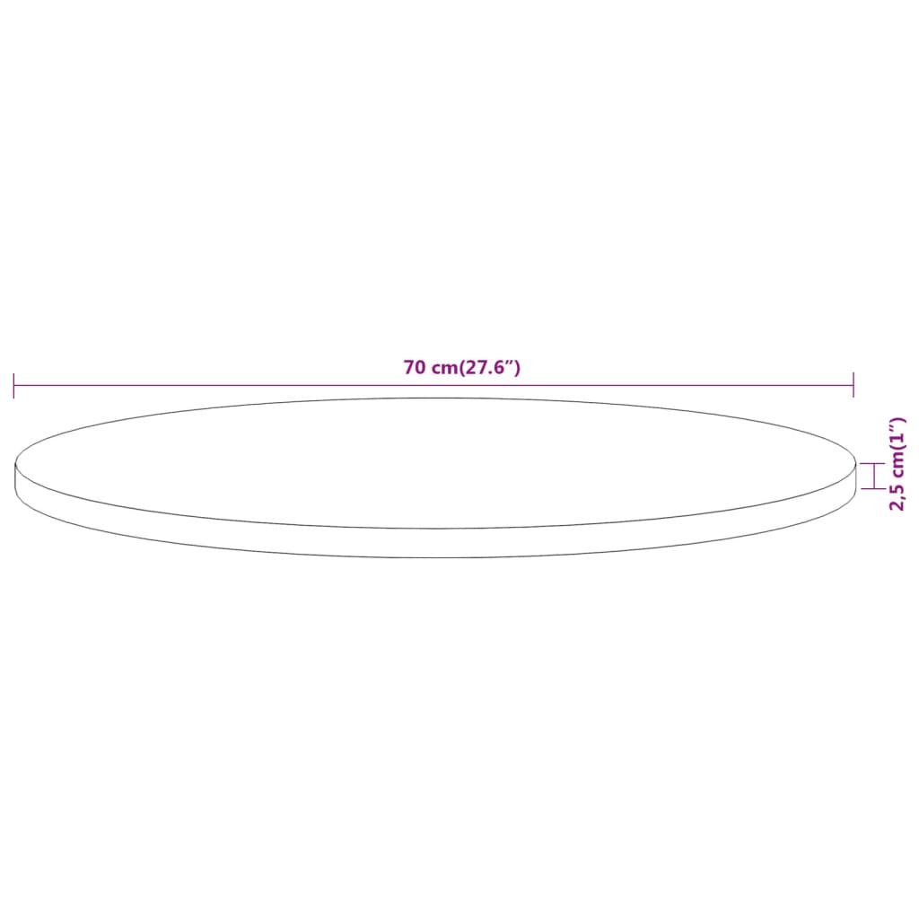 vidaXL Stolová doska Ø70x2,5 cm okrúhla akáciový masív
