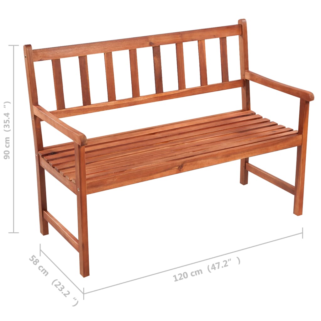 vidaXL Záhradná lavička s podložkou 120 cm, akáciový masív