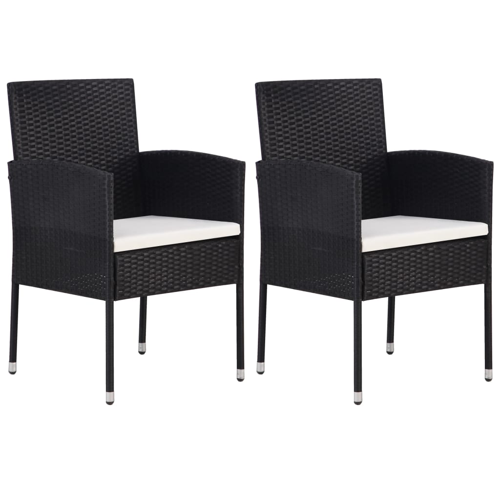 vidaXL Záhradné stoličky 2 ks, polyratan, čierne