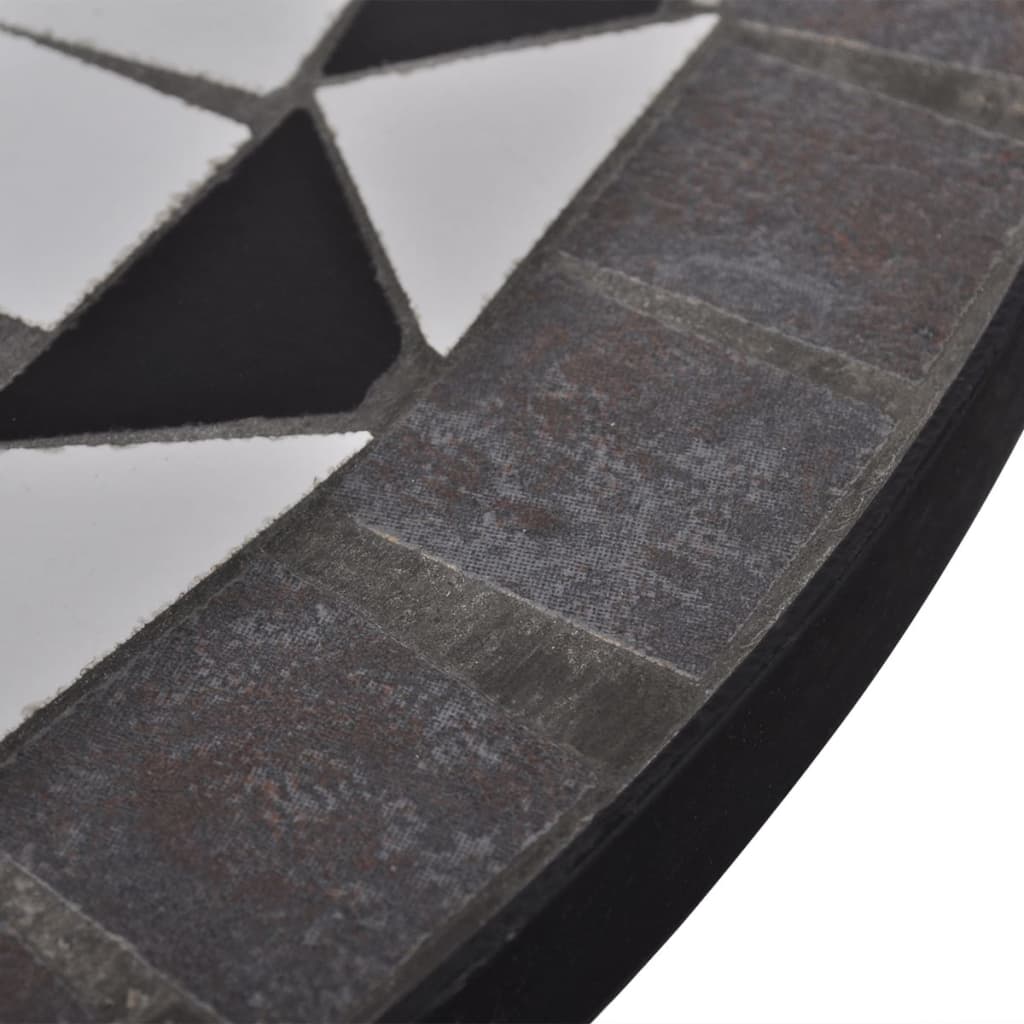 vidaXL 3-dielna bistro súprava, keramické dlaždice, čierno biela