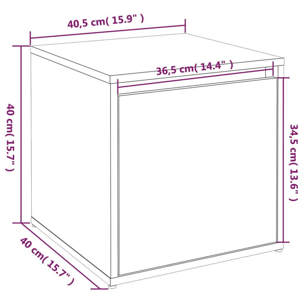 vidaXL Box so zásuvkou, dub sonoma 40,5x40x40 cm, kompozitné drevo