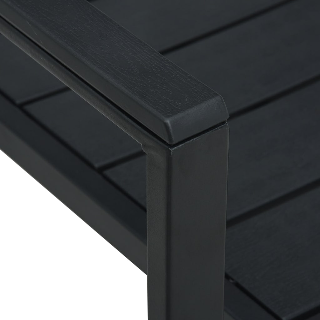 vidaXL Záhradné stoličky 4 ks čierne HDPE drevený vzhľad