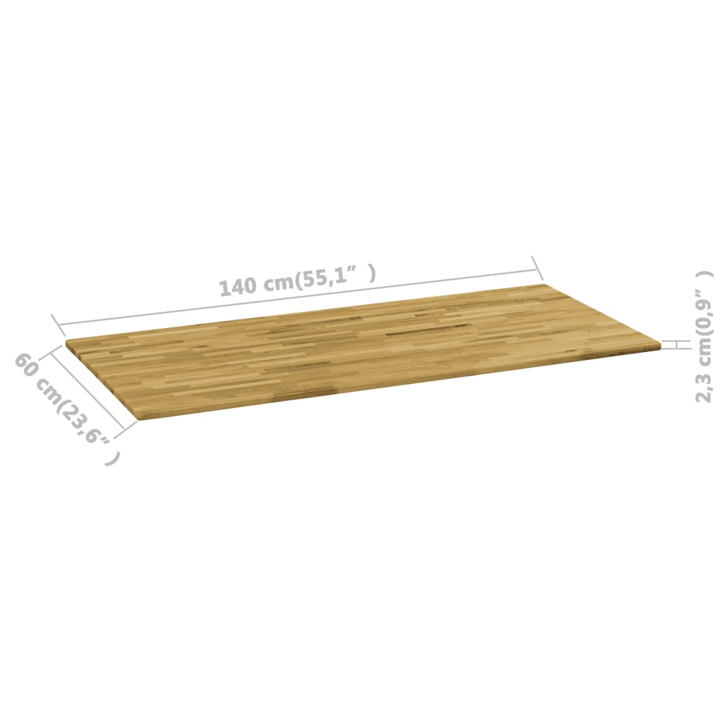 vidaXL Stolová doska dubové drevo obdĺžniková 23 mm 140x60 cm