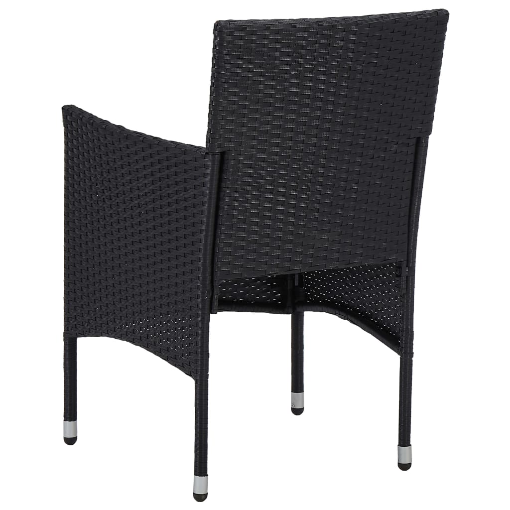 vidaXL Záhradné jedálenské stoličky 2 ks čierne polyratanové