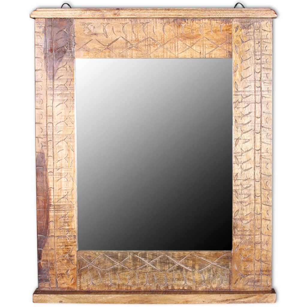 vidaXL Toaletná skrinka so zrkadlom, masívne mangové drevo