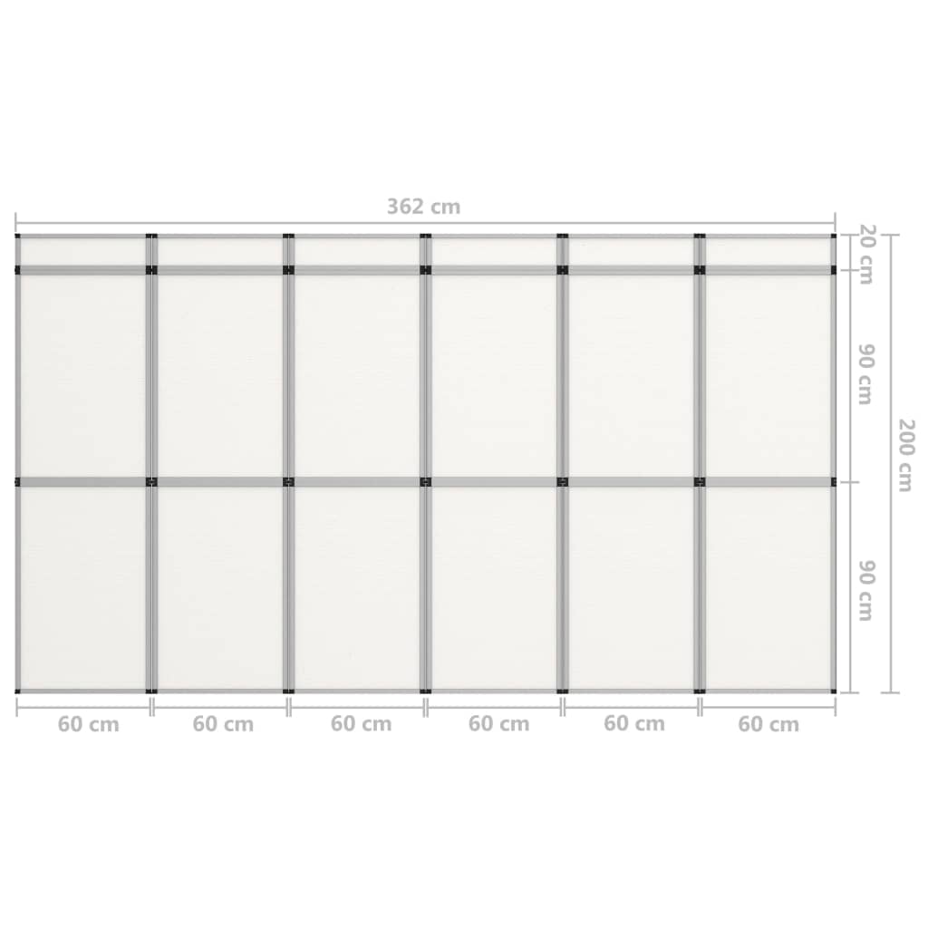vidaXL 18-panelová skladacia výstavná stena 362x200 cm, biela
