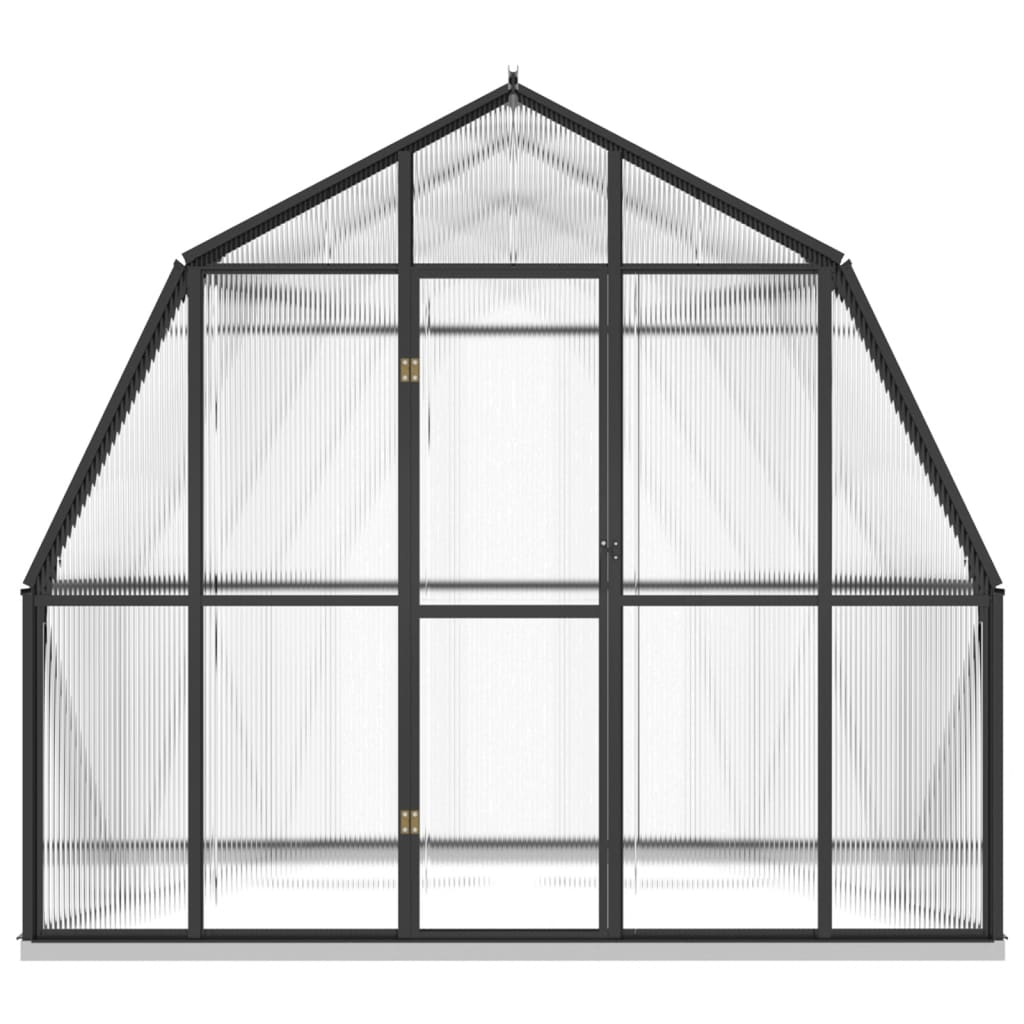 vidaXL Hliníkový skleník s podkladovým rámom antracitový 6,66 m³