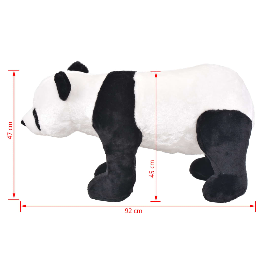 vidaXL Stojaca plyšová hračkárska panda, čierno biela XXL