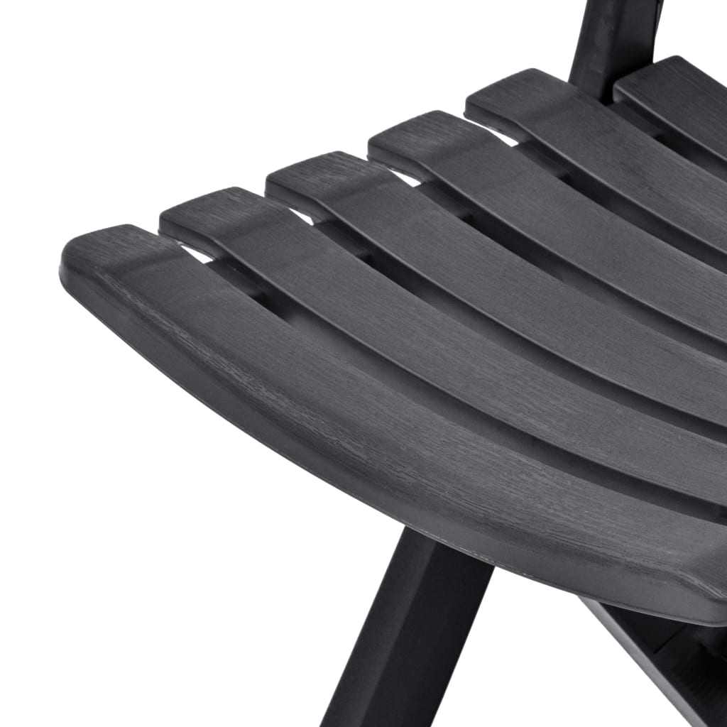 vidaXL Skladacie záhradné stoličky 2 ks, plast, antracitové