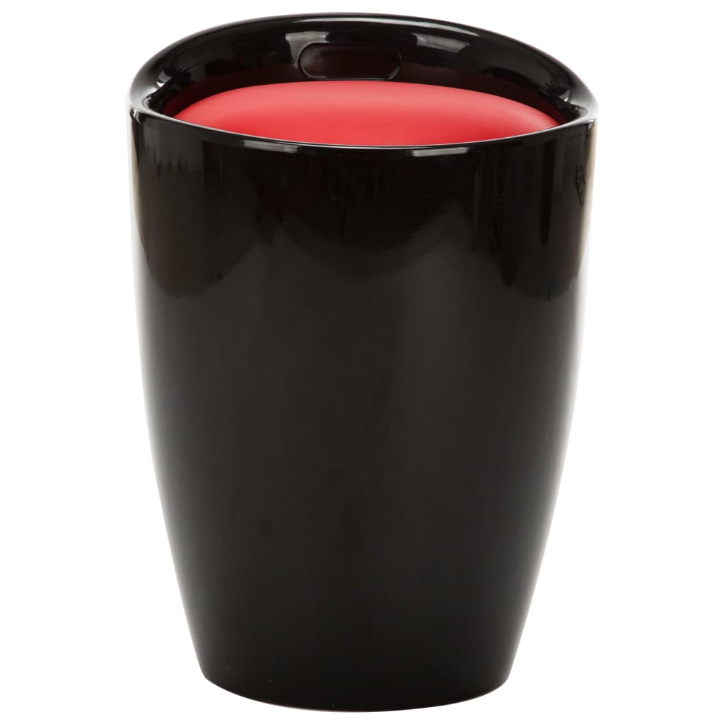 vidaXL Taburetka s úložným priestorom, čierno červená, umelá koža