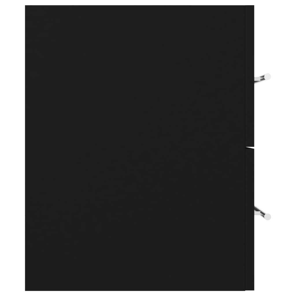 vidaXL Skrinka pod umývadlo čierna 100x38,5x48 cm drevotrieska