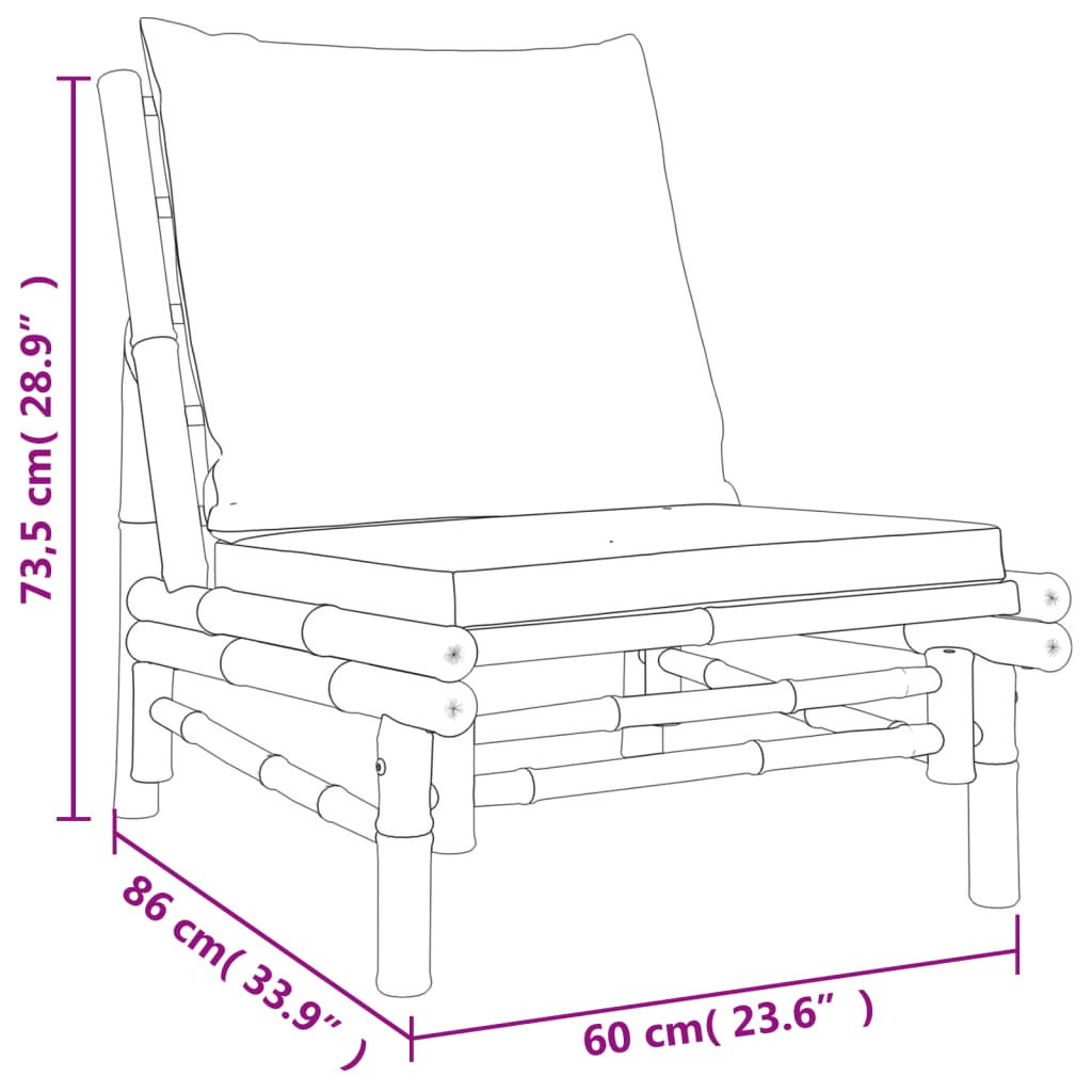 vidaXL Záhradné stoličky 2 ks s tmavosivými vankúšmi bambus