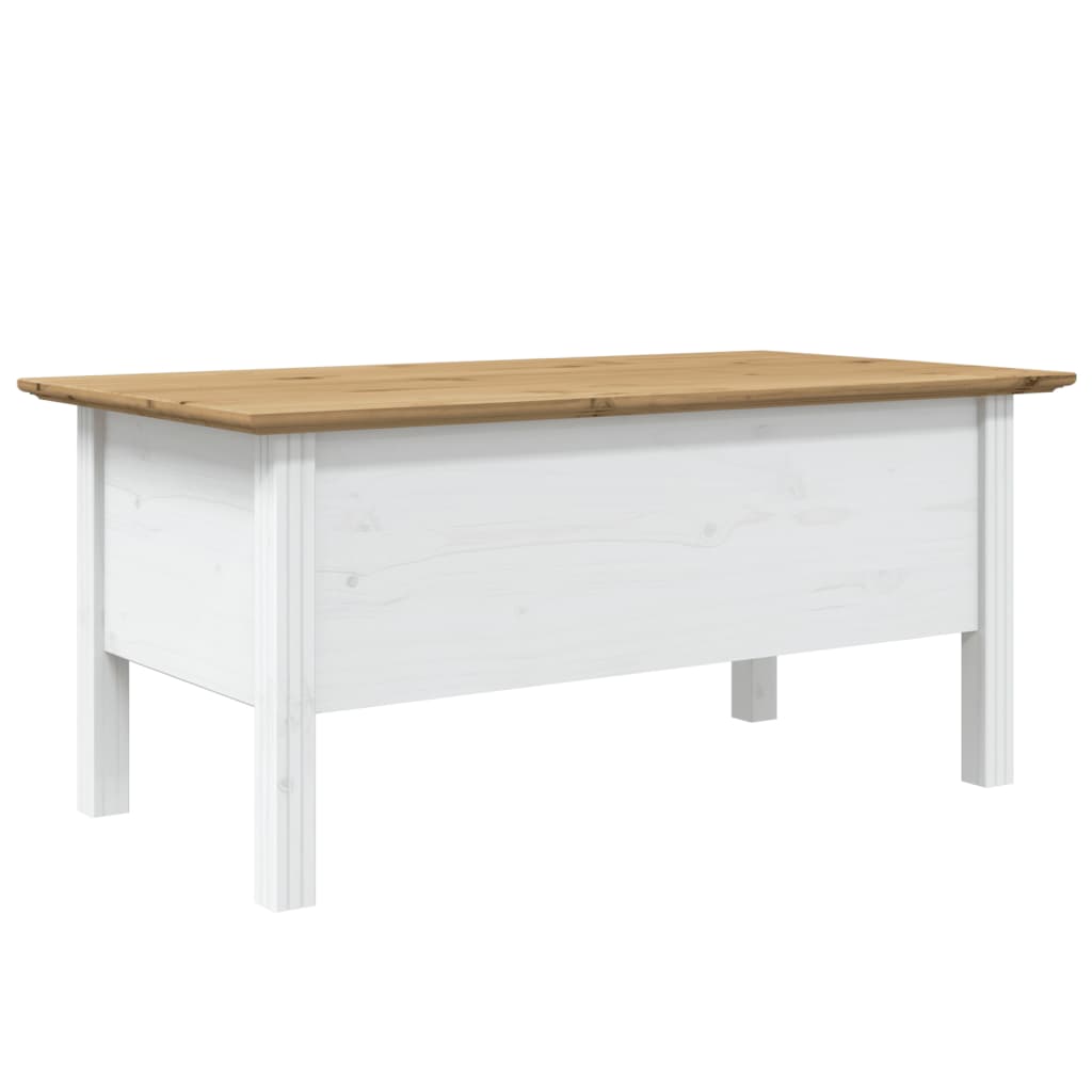 vidaXL Konferenčný stolík BODO bielo-hnedý 100x55x45 cm borovic. masív