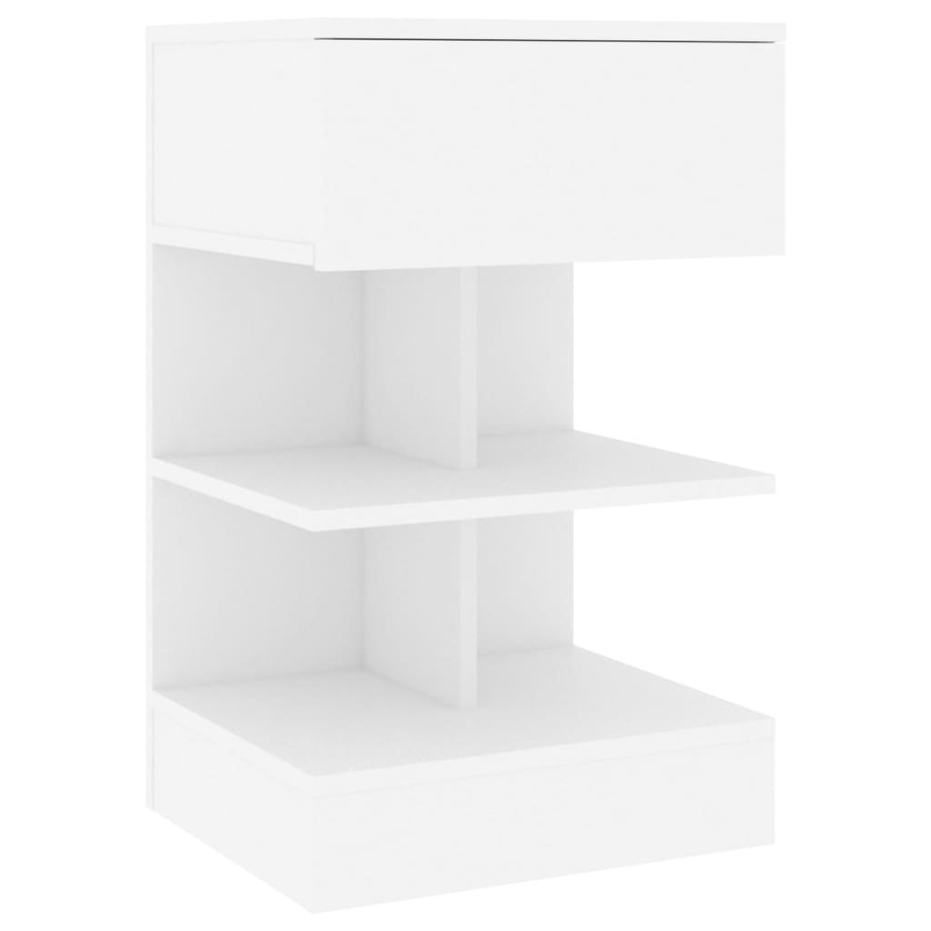 vidaXL Nočný stolík biely 40x35x65 cm drevotrieska