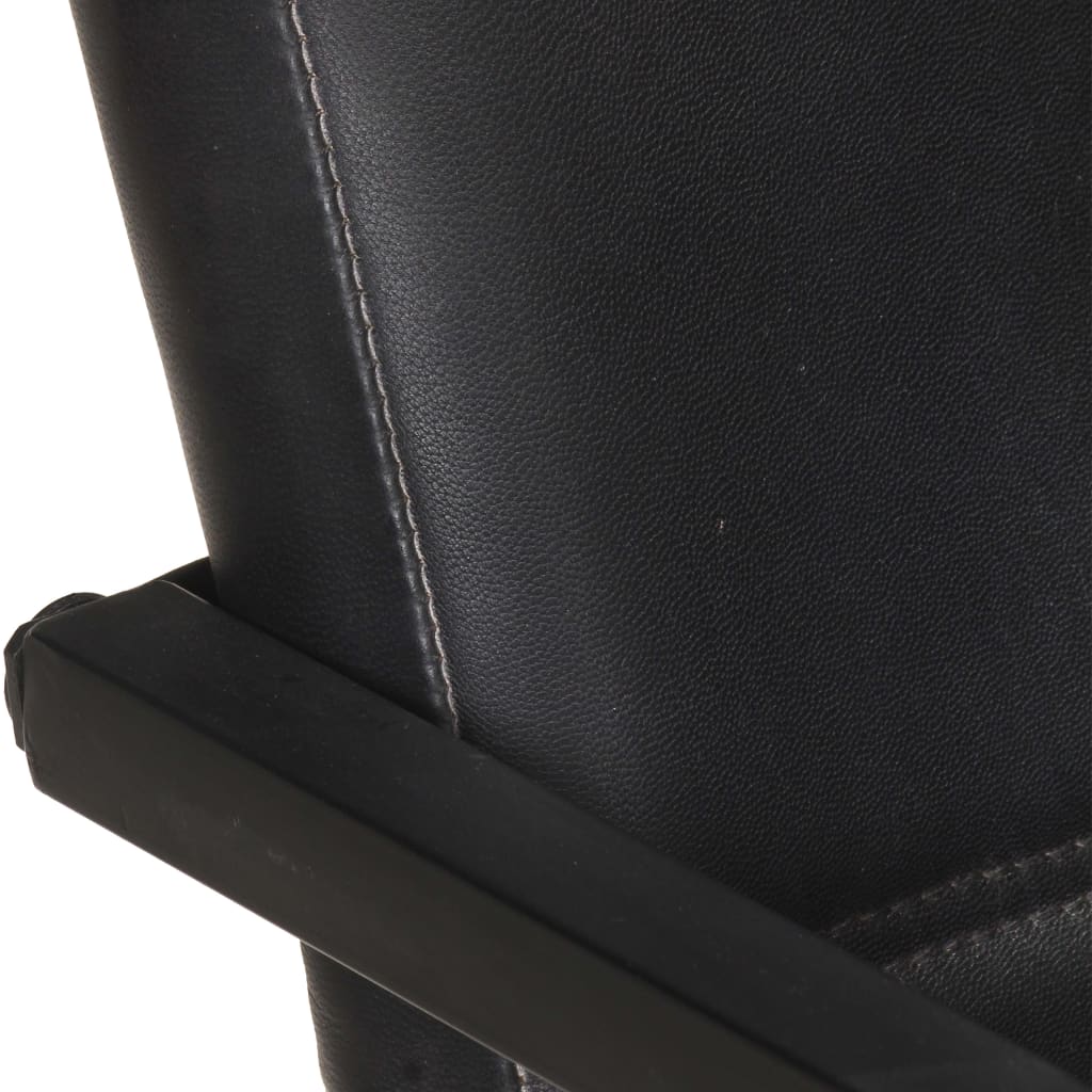 vidaXL Jedálenské stoličky perová kostra 6 ks čierne pravá koža
