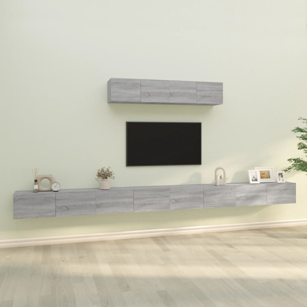 vidaXL 6-dielna súprava TV skriniek sivý dub sonoma spracované drevo