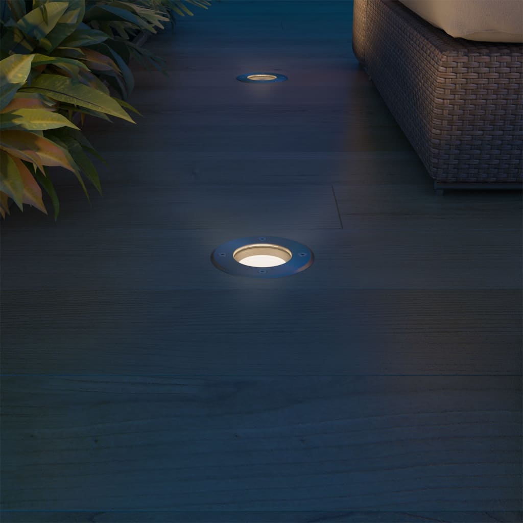 vidaXL Podlahové vonkajšie LED svietidlá, okrúhle 3 ks