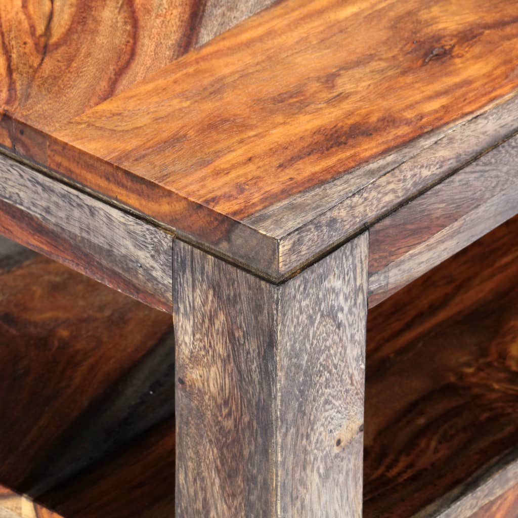 vidaXL Konferenčný stolík sivý 100x50x40 cm masívne sheeshamové drevo