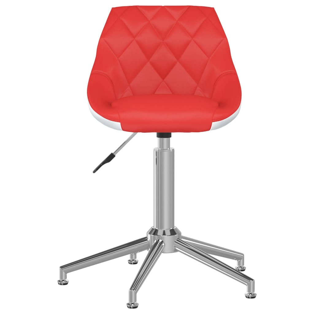 vidaXL Otočné jedálenské stoličky 2 ks červené a biele umelá koža
