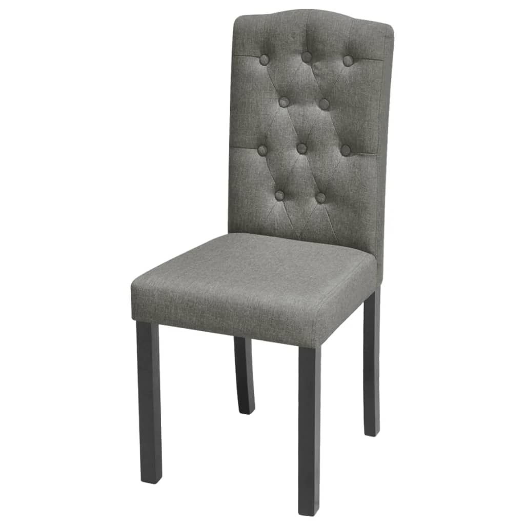 vidaXL Jedálenské stoličky 6 ks, sivé, látka