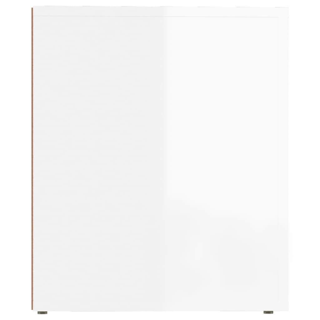 vidaXL Nočný stolík lesklý biely 50x39x47 cm