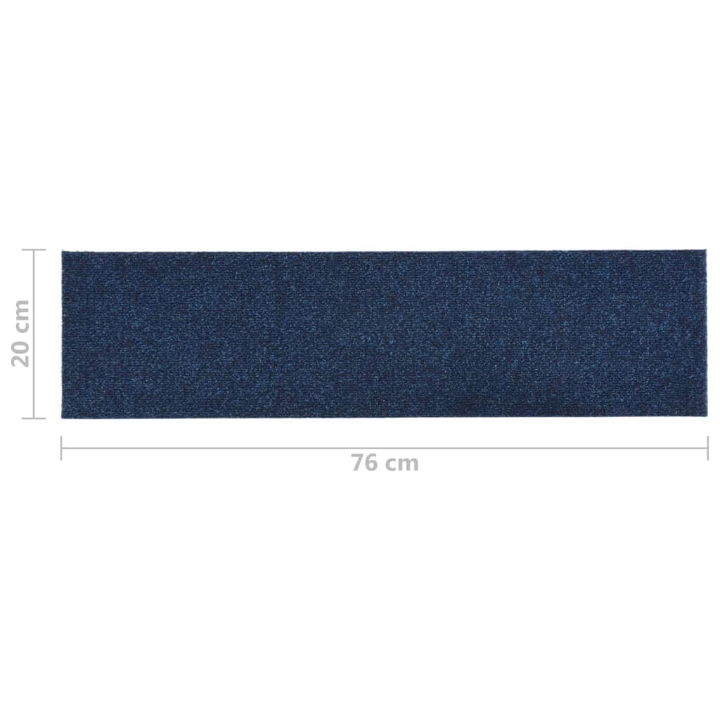 vidaXL Samolepiace nášľapy na schody obdĺžniky 15 ks 76x20 cm modré