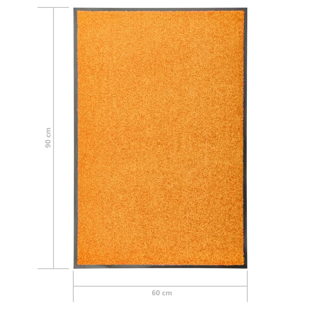 vidaXL Rohožka, prateľná, oranžová 60x90 cm