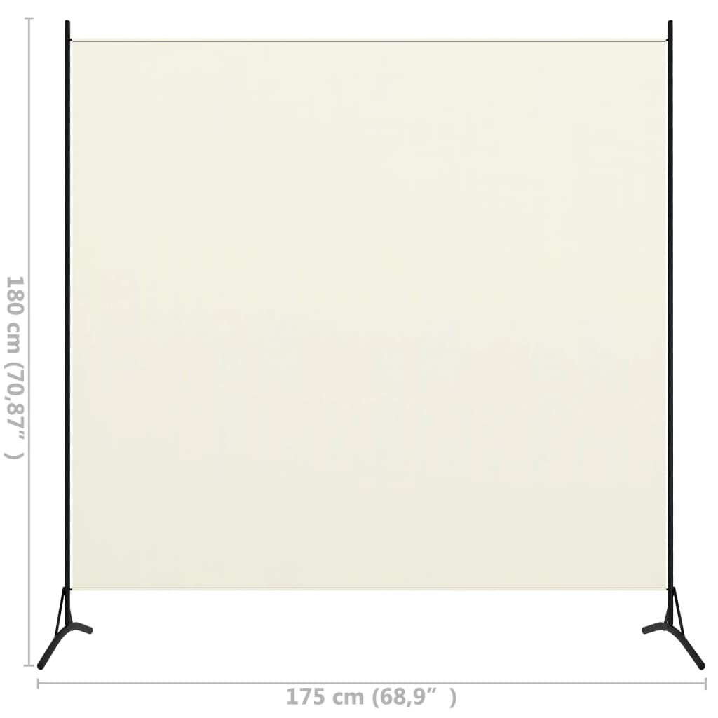 vidaXL Paraván s 1 panelom, krémovo biely 175x180 cm