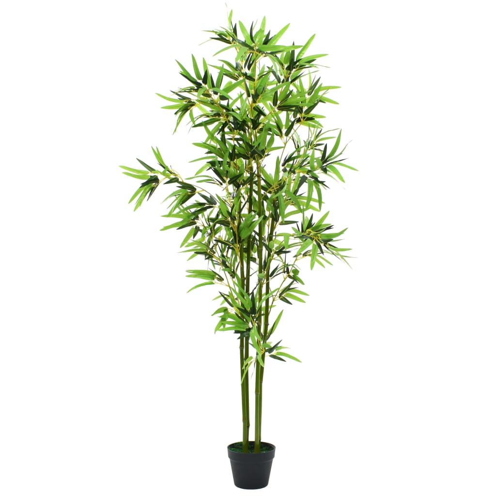 vidaXL Umelá rastlina, bambus s kvetináčom 175 cm, zelený