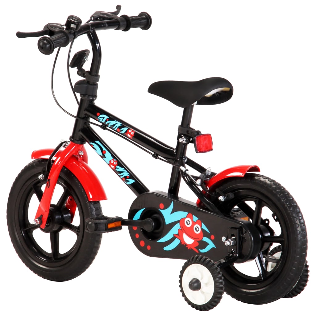 vidaXL Detský bicykel 12 palcový čierny a červený