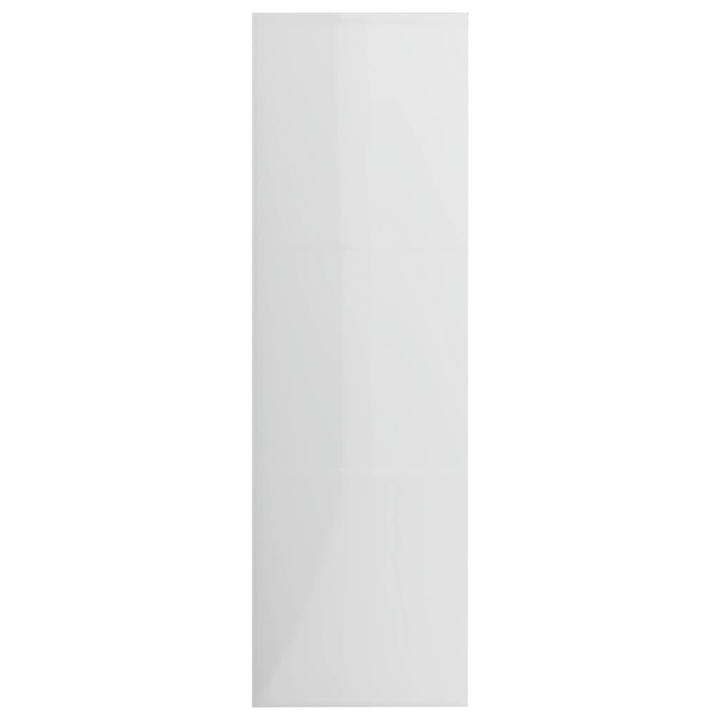 vidaXL Knižnica, lesklá biela 98x30x98 cm, kompozitné drevo