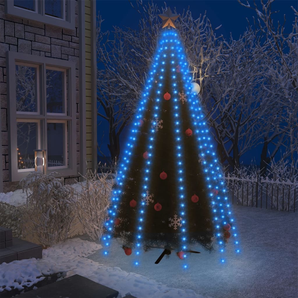 vidaXL Svetelná sieť na vianočný stromček 300 LED, modrá 300 cm