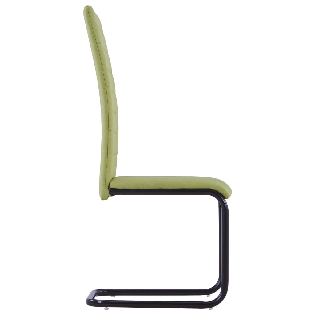 vidaXL Jedálenské stoličky, perová kostra 4 ks, zelené, látka