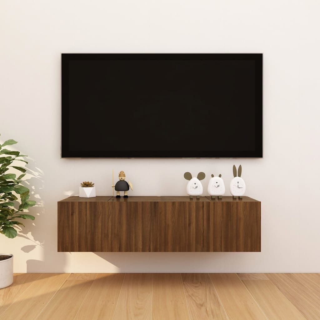 vidaXL Nástenné TV skrinky 4 ks hnedý dub 30,5x30x30 cm