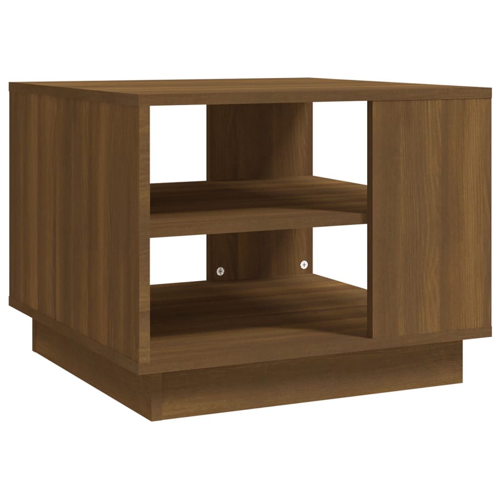 vidaXL Konferenčný stolík hnedý dub 55x55x43 cm drevotrieska