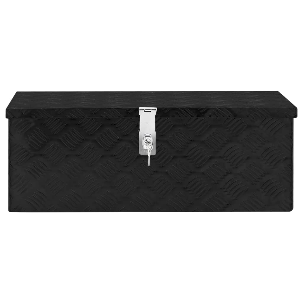 vidaXL Úložný box čierny 70x31x27 cm hliník