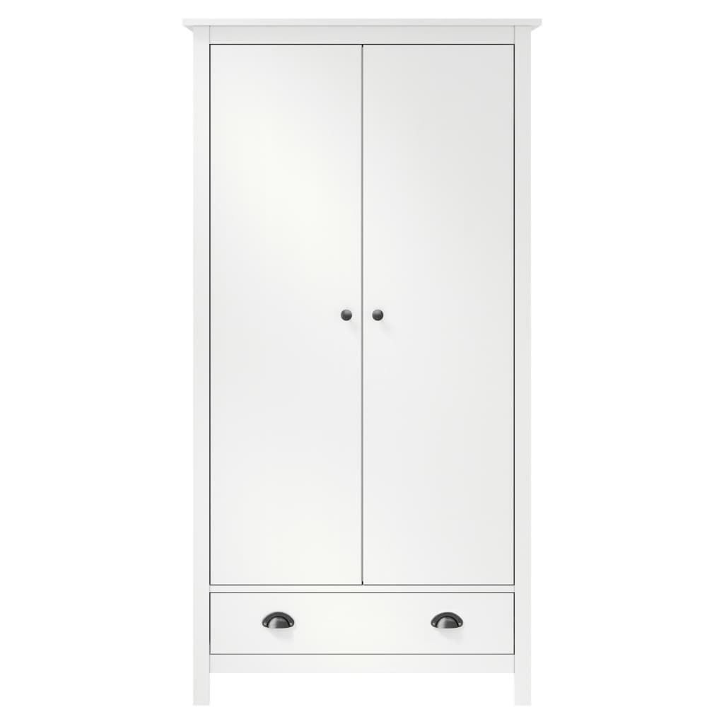 vidaXL 2-dverový šatník Hill, biely 89x50x170 cm, borovicový masív