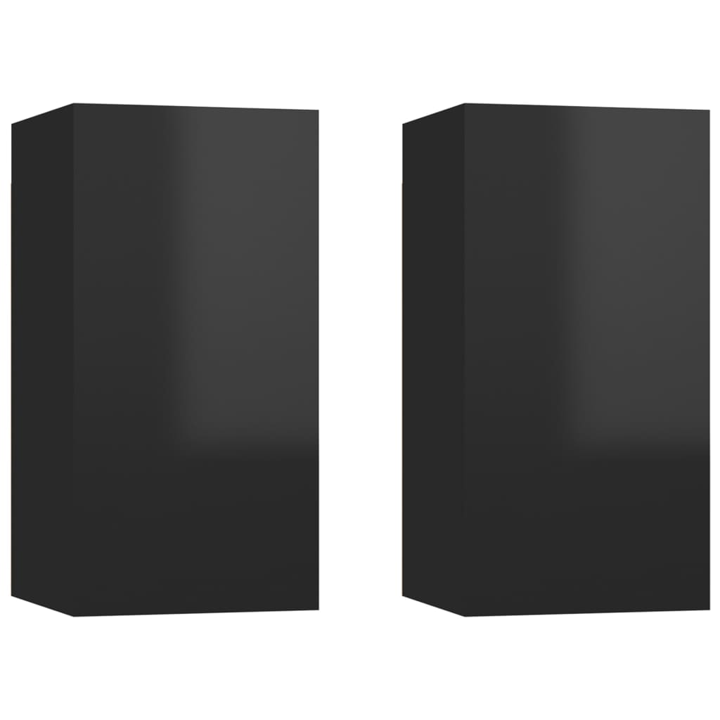 vidaXL TV skrinky 2 ks, lesklé čierne 30,5x30x60 cm, kompozitné drevo