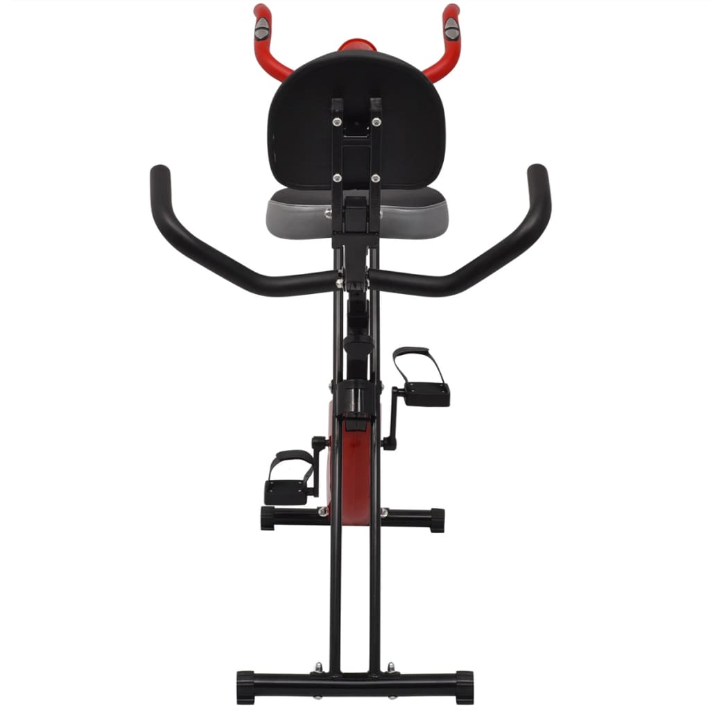 vidaXL Skladací magnetický stacionárny bicykel s operadlom, 2.5 kg