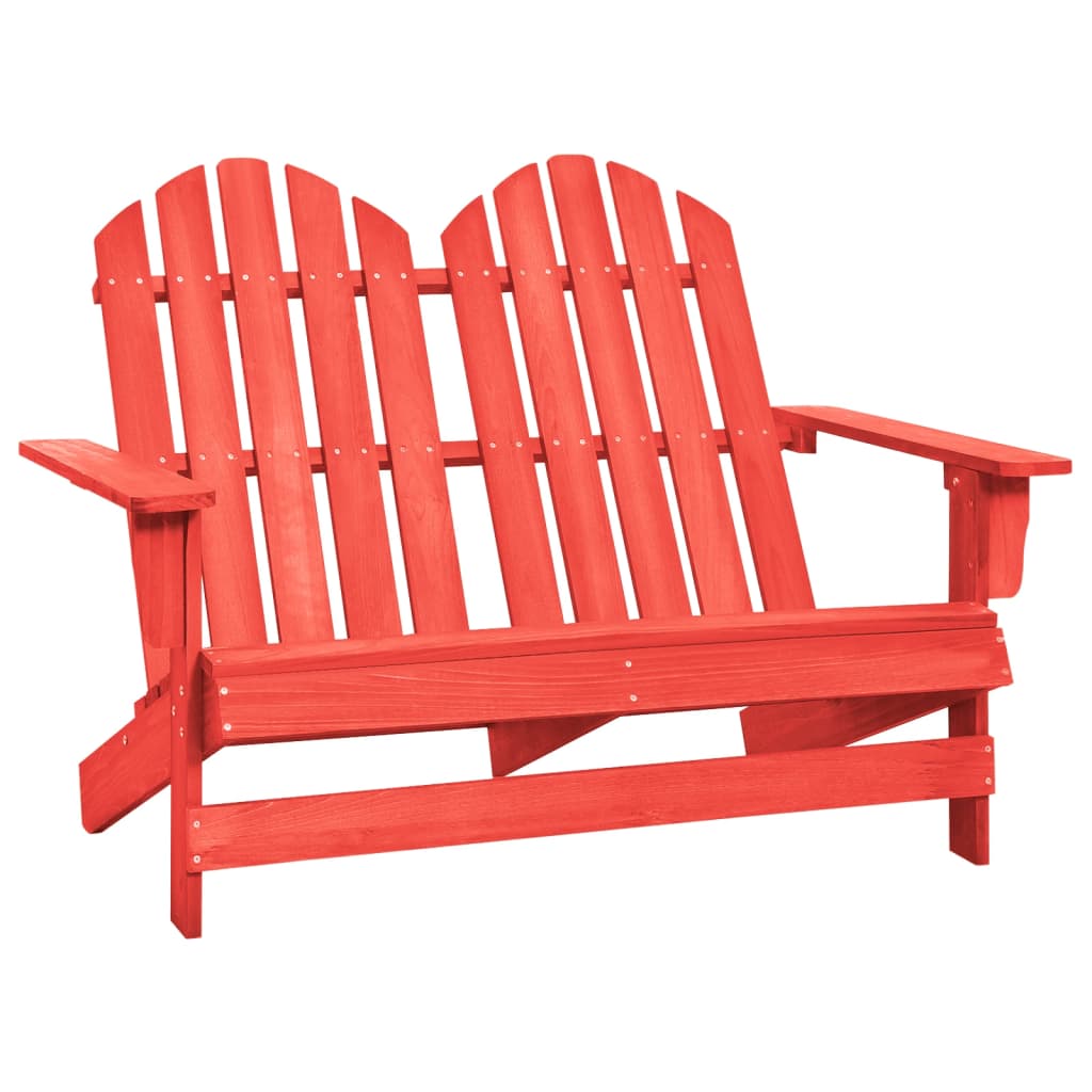 vidaXL 2-miestna záhradná stolička Adirondack jedľový masív červená