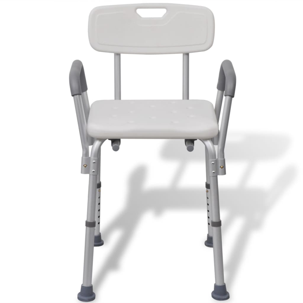 vidaXL Sprchovacia stolička, hliník, biela