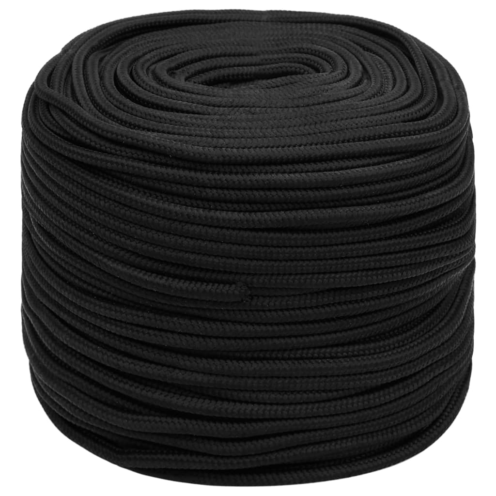 vidaXL Lodné lano čierne 6 mm 250 m polypropylén