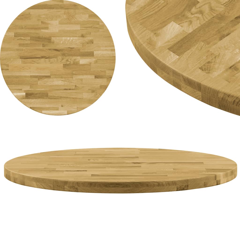 vidaXL Stolová doska dubové drevo okrúhla 44 mm 800 mm