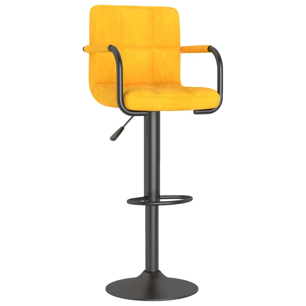 vidaXL Barové stoličky 2 ks horčicovo-žlté zamat