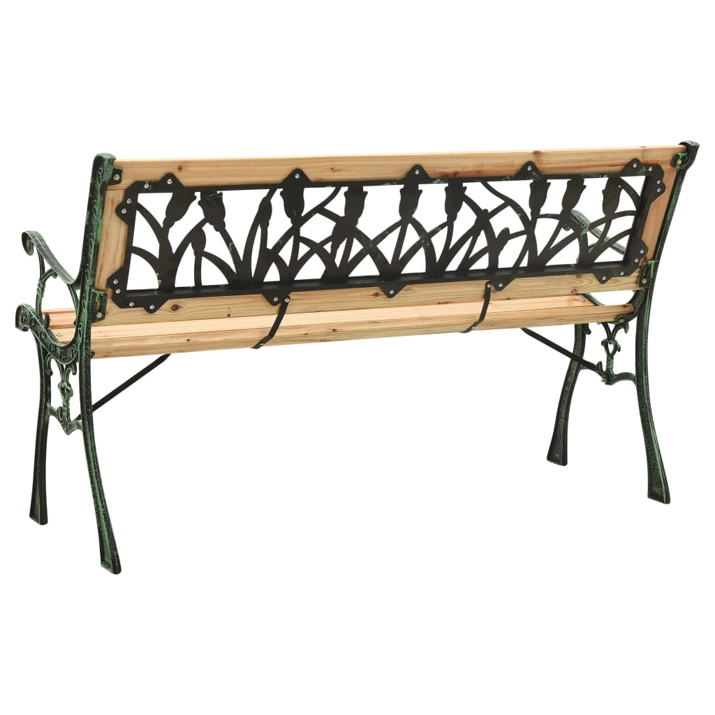 vidaXL Záhradná lavička 122 cm liatina a jedľové drevo