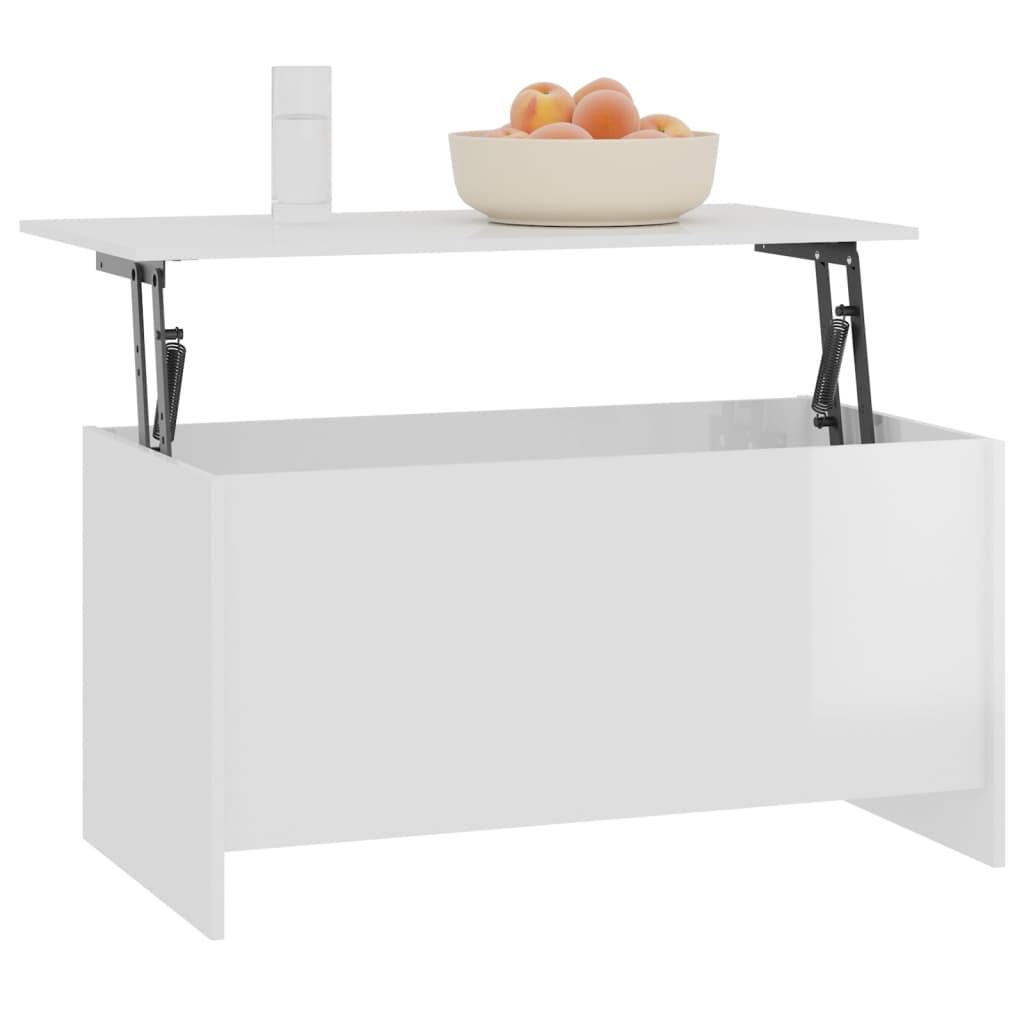 vidaXL Konferenčný stôl lesklý biely 102x55,5x52,5 cm spracované drevo