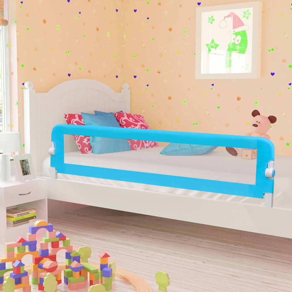 vidaXL Zábrana na detskú posteľ, modrá 180x42 cm, polyester