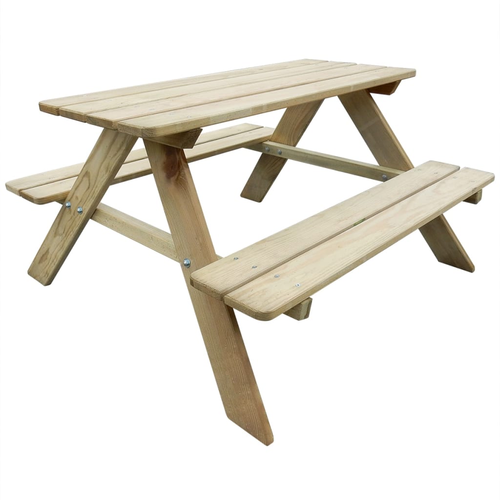 vidaXL Detský piknikový stôl 89x89,6x50,8 cm, drevo