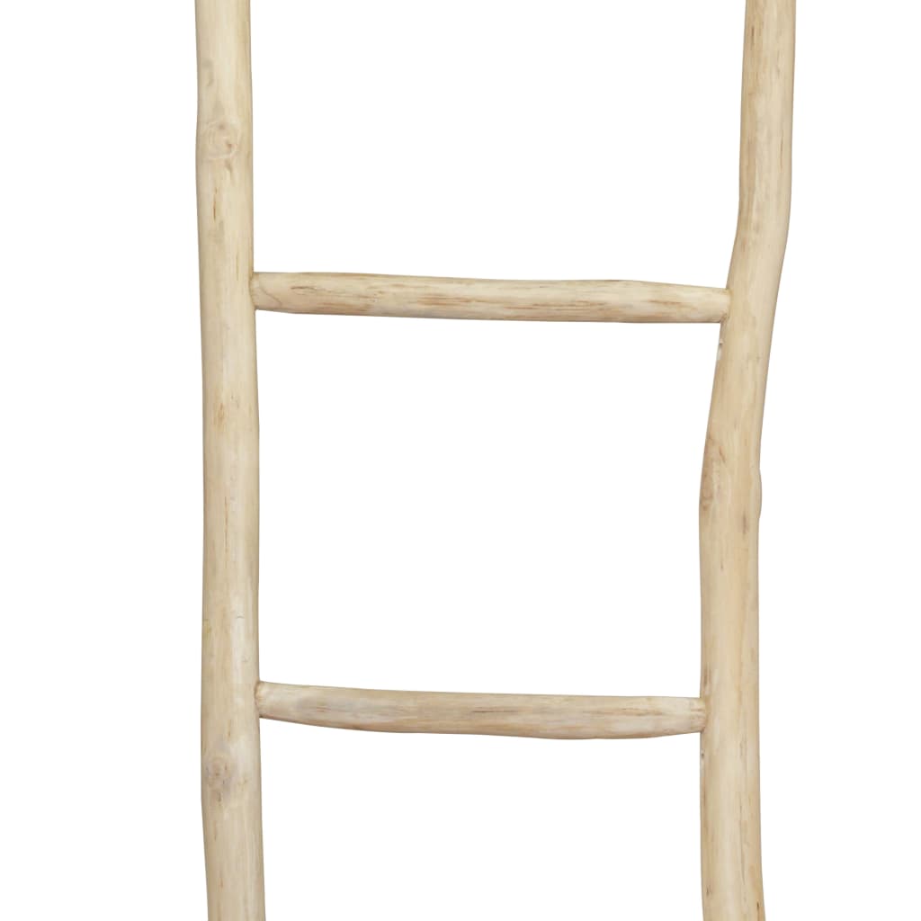 vidaXL Vešiak na uteráky, rebrík s 5 priečkami, teakové drevo, 45x150 cm, prírodná